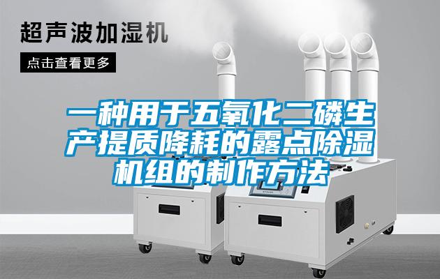 一种用于五氧化二磷生产提质降耗的露点除湿机组的制作方法