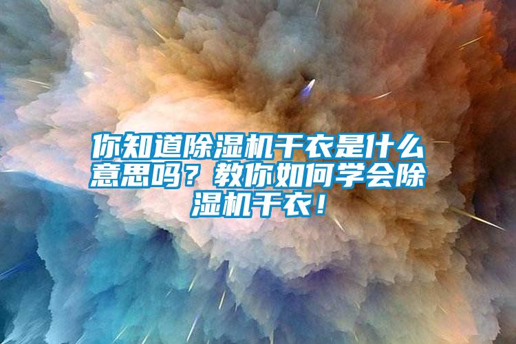 你知道除湿机干衣是什么意思吗？教你如何学会除湿机干衣！