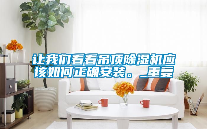 让我们看看吊顶除湿机应该如何正确安装。_重复