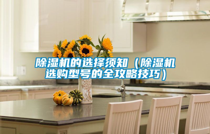 除湿机的选择须知（除湿机选购型号的全攻略技巧）