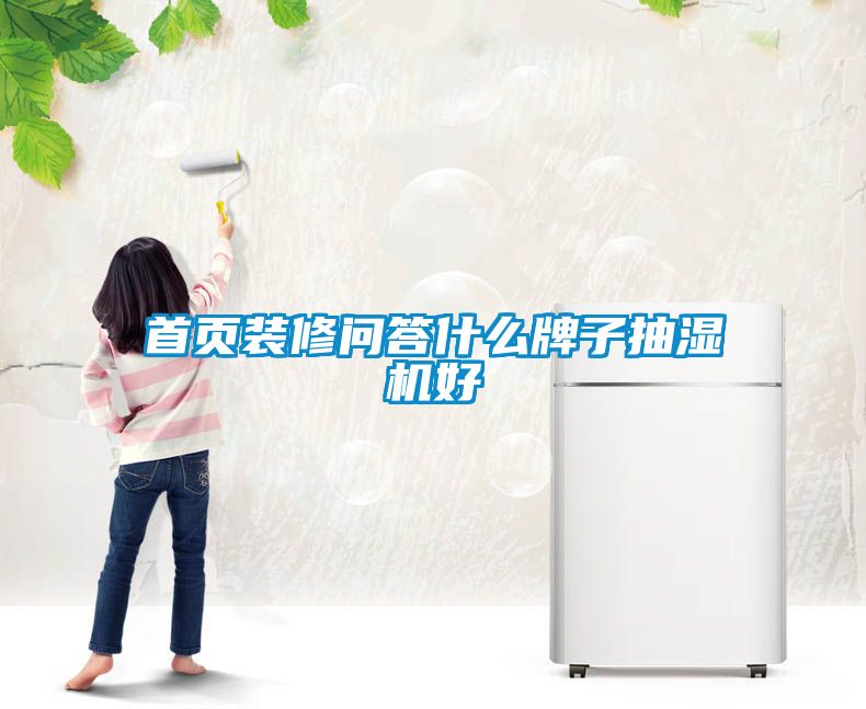 首页装修问答什么牌子抽湿机好