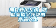 拥有新风系统 就能变成会呼吸的高端人士
