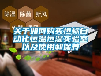 知识百科关于如何购买恒标自动化恒温恒湿实验室以及使用和保养