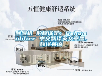 企业新闻除湿机 的翻译是：Dehumidifier 中文翻译英文意思，翻译英语