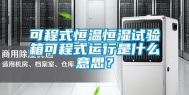 可程式恒温恒湿试验箱可程式运行是什么意思？