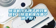 除湿机什么牌子的效果最好（除湿机推荐哪个牌子好）