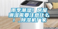雨季潮湿！房屋潮湿需要注意什么！_除湿机厂家