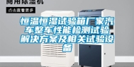 恒温恒湿试验箱厂家汽车整车性能检测试验解决方案及相关试验设备