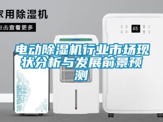 行业新闻电动除湿机行业市场现状分析与发展前景预测
