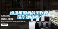 恒温恒湿机的工作原理你知道吗？