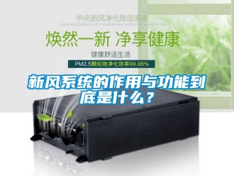 企业新闻新风系统的作用与功能到底是什么？