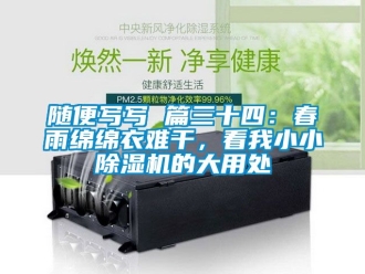 行业新闻随便写写 篇三十四：春雨绵绵衣难干，看我小小除湿机的大用处
