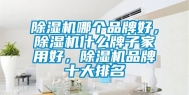 除湿机哪个品牌好，除湿机什么牌子家用好，除湿机品牌十大排名