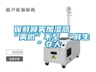 常见问题保鲜喷雾加湿器 “雾微”不至 “鲜生”夺人