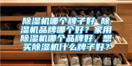 除湿机哪个牌子好 除湿机品牌哪个好？家用除湿机哪个品牌好，想买除湿机什么牌子好？