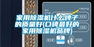 家用除湿机什么牌子的质量好(口碑最好的家用除湿机品牌)
