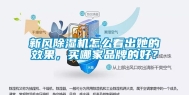 新风除湿机怎么看出她的效果，买哪家品牌的好？