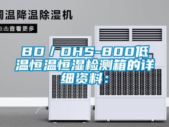 常见问题BD／DHS-800低温恒温恒湿检测箱的详细资料：