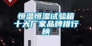 恒温恒湿试验箱十大厂家品牌排行榜