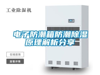 常见问题电子防潮箱防潮除湿原理解析分享