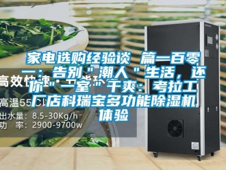 行业新闻家电选购经验谈 篇一百零一：告别＂潮人＂生活，还你＂一室＂干爽：考拉工厂店科瑞宝多功能除湿机体验