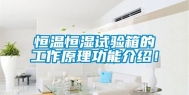 恒温恒湿试验箱的工作原理功能介绍！