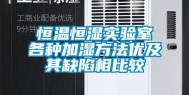 恒温恒湿实验室各种加湿方法优及其缺陷相比较