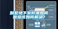 别墅地下室防潮如何做应该如何解决？