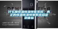 什么是恒温恒湿恒氧系统，真正的恒温恒湿恒氧系统给足您体验