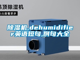 企业新闻除湿机,dehumidifier英语短句,例句大全