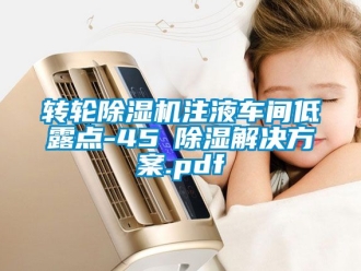 常见问题转轮除湿机注液车间低露点-45℃除湿解决方案.pdf