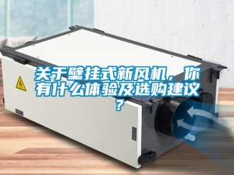 企业新闻关于壁挂式新风机，你有什么体验及选购建议？