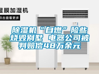 企业新闻除湿机“自燃”险些烧毁别墅 电器公司被判赔偿48万余元