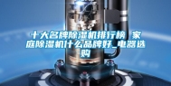 十大名牌除湿机排行榜 家庭除湿机什么品牌好_电器选购