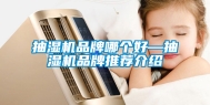 抽湿机品牌哪个好—抽湿机品牌推荐介绍