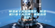 除湿机十大品牌排名，除湿机行业十大名牌，最新选项出炉！