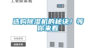 选购除湿机的秘诀！等你来看