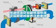 恒温恒湿试验箱恒温恒湿试验房维修保养注意事项