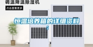 恒温培养箱的详细资料：