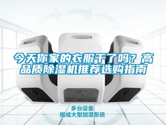 行业新闻今天你家的衣服干了吗？高品质除湿机推荐选购指南