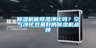 除湿机能除湿净化吗？空气净化效果好的除湿机品牌