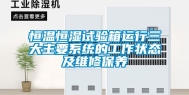 恒温恒湿试验箱运行三大主要系统的工作状态及维修保养
