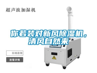 行业新闻你若装对新风除湿机，清风自然来