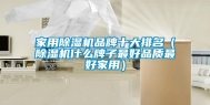 家用除湿机品牌十大排名（除湿机什么牌子最好品质最好家用）