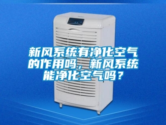 企业新闻新风系统有净化空气的作用吗，新风系统能净化空气吗？
