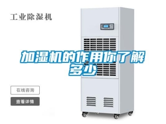 行业新闻加湿机的作用你了解多少